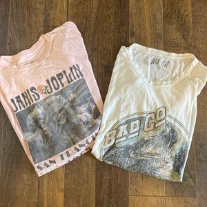 Classic Rock Screen Tshirt bundle Janis Joplin and Bad company